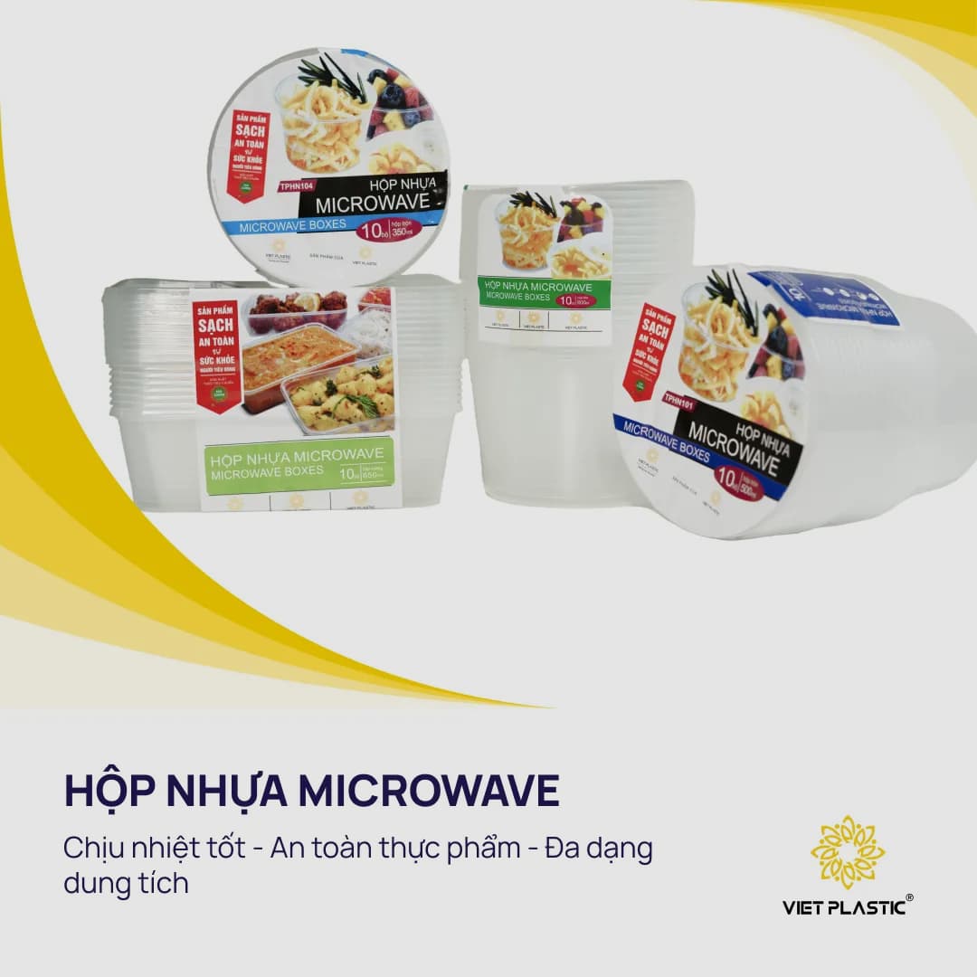 Hộp nhựa đựng thực phẩm nhiều dung tích phù hợp bảo quản rau củ, cơm và trái cây