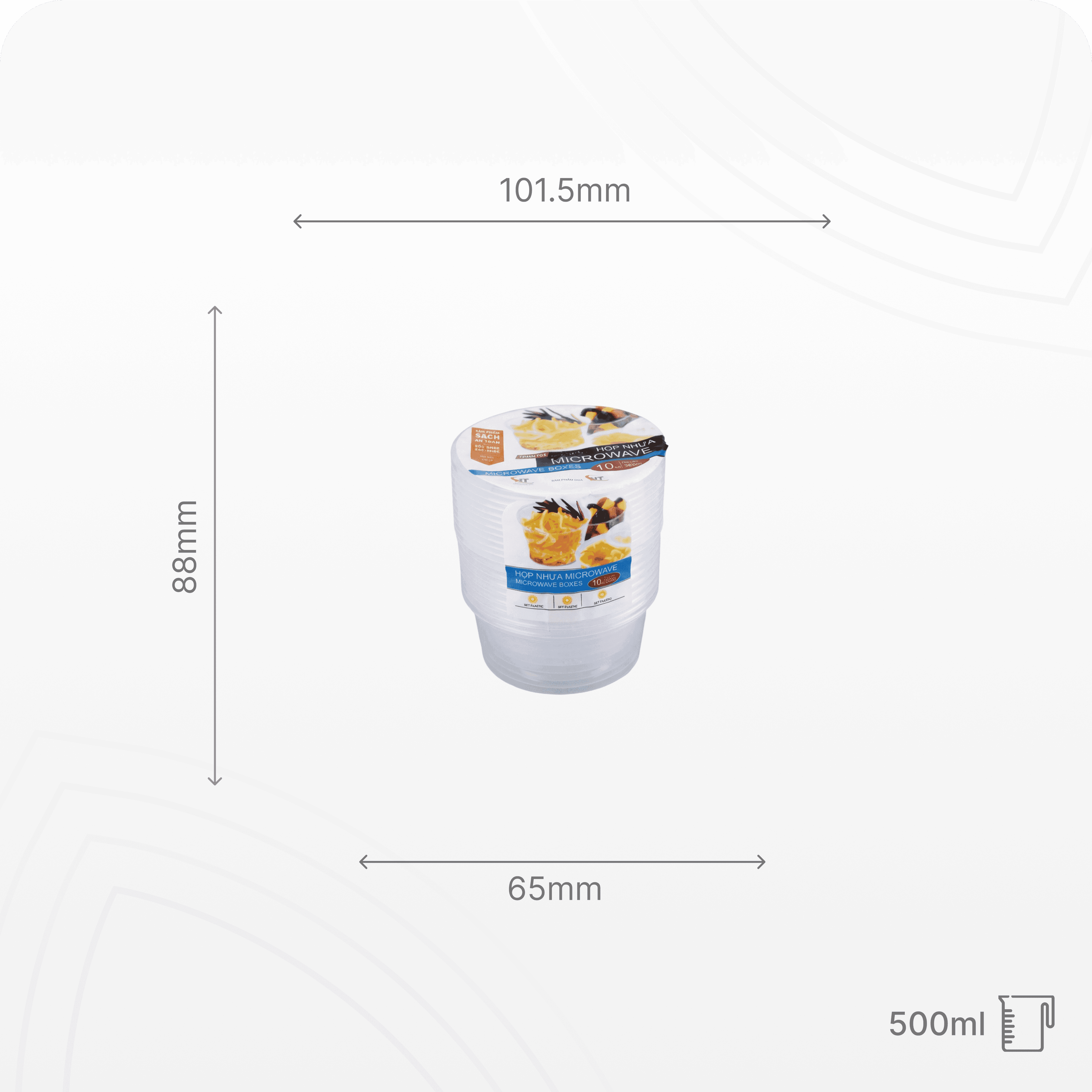 Hộp nhựa Microwave tròn 500ml