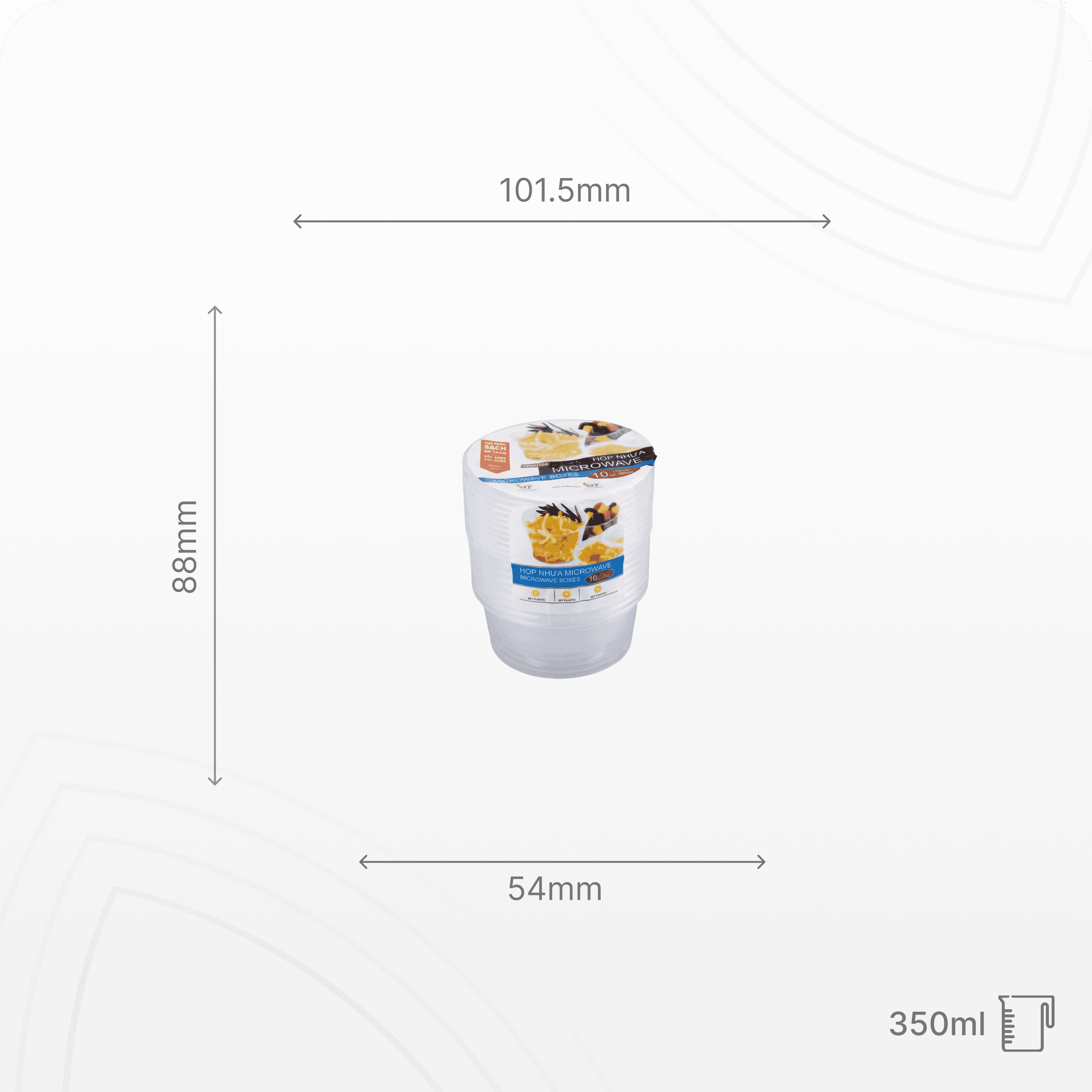 Hộp nhựa Microwave tròn 350ml