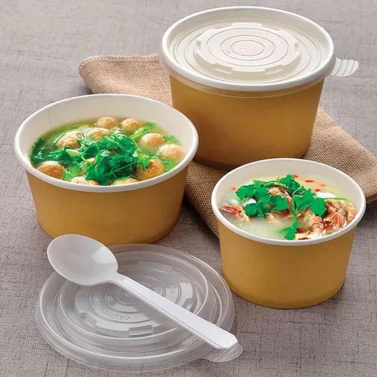 Tô giấy đựng cháo soup có nắp